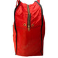 Red Property bag showing zipper