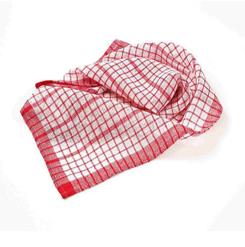 industrial red tea towel